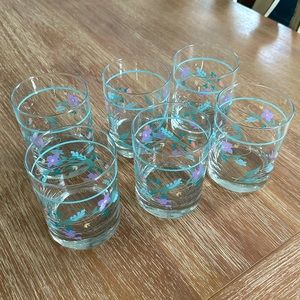 Vintage Pfalzgraff “April” Floral Design Drinking Glasses Set of 6